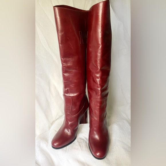 Prada Deep Red High Heeled Boots - Picture 6 of 13